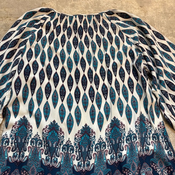 Roxy Boho Button Down Paisley Patterned Ruffle Swing Dress Size Xlarge - Picture 12 of 13